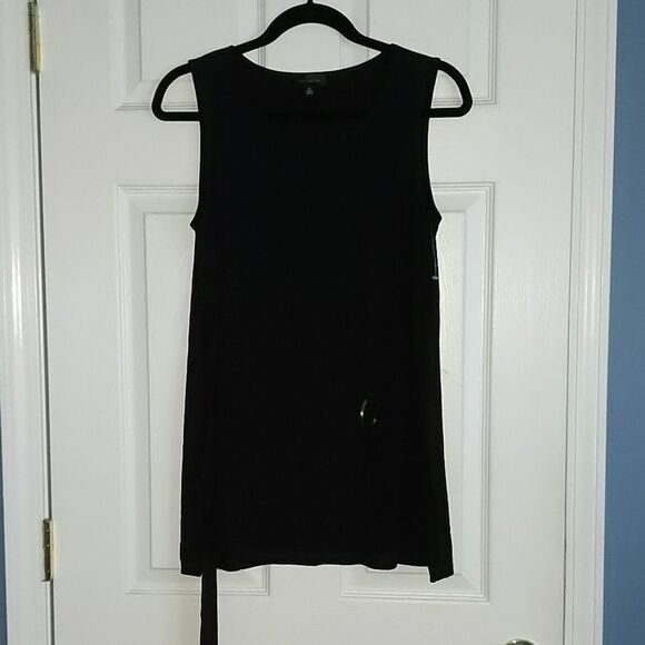 Limited black buckle sash sleeveless top Sz M - Picture 4 of 6